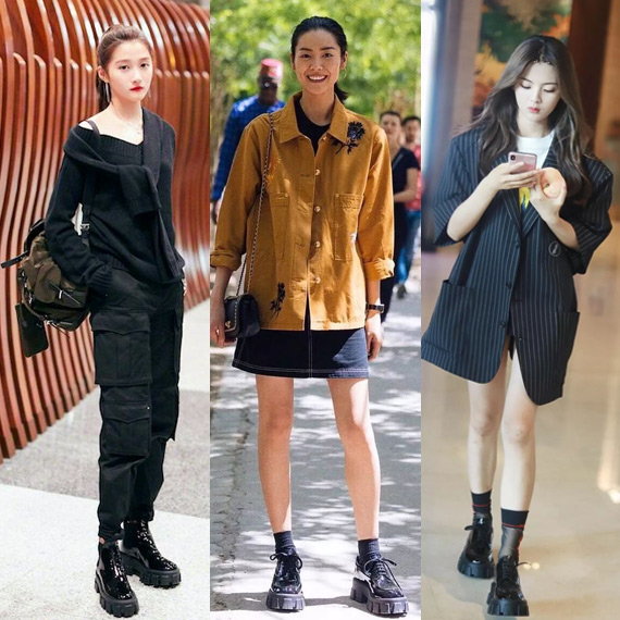 杨超越、刘雯、关晓彤人脚一双的厚底轮胎鞋……真香！ 